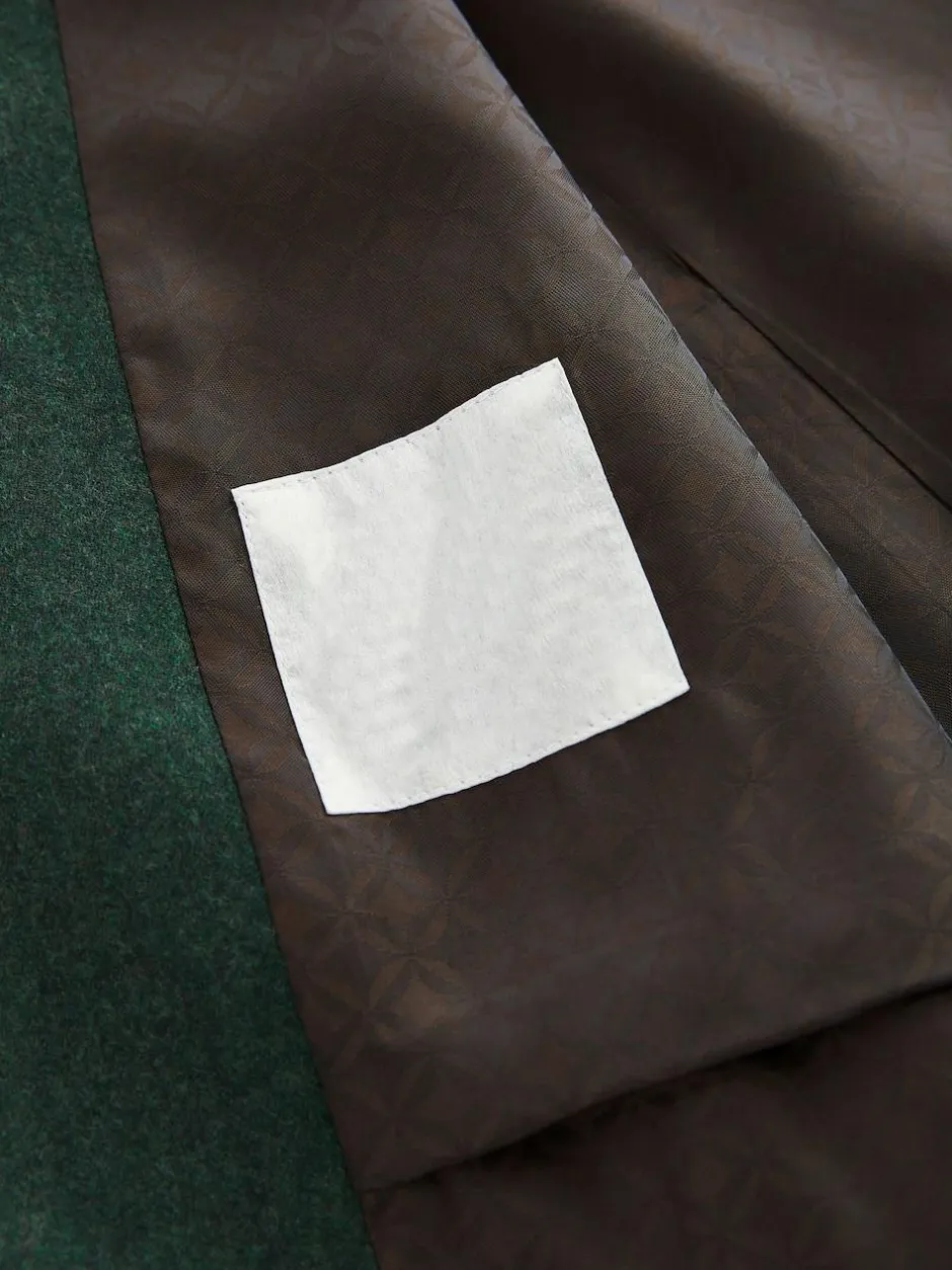 Next Signature Zignone Italian Wool Cashmere Blend Flannel Suit Waistcoat Green