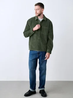 Next Single pocket Corduroy Shacket Overshirt Green Online