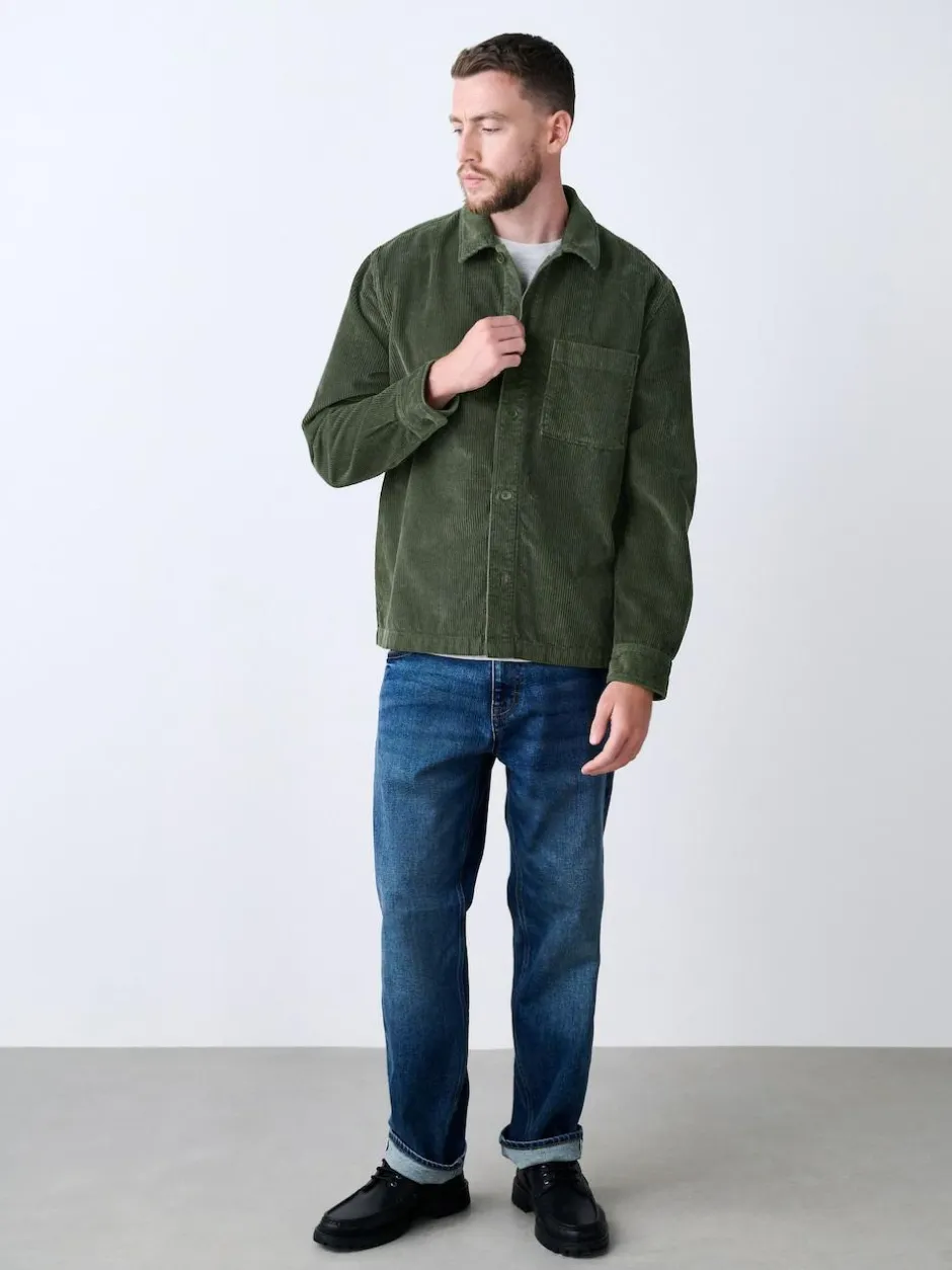 Next Single pocket Corduroy Shacket Overshirt Green Online