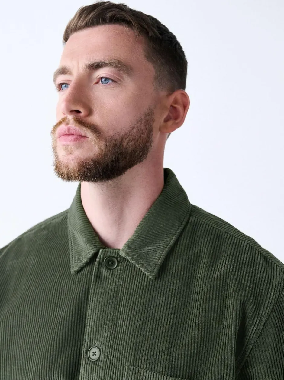 Next Single pocket Corduroy Shacket Overshirt Green Online