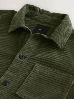 Next Single pocket Corduroy Shacket Overshirt Green Online