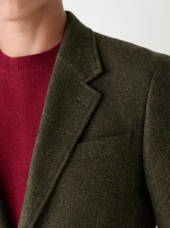 Next Slim Fit Herringbone Wool Blend Suit Jacket Green Discount
