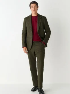 Next Slim Fit Herringbone Wool Blend Suit Jacket Green Discount