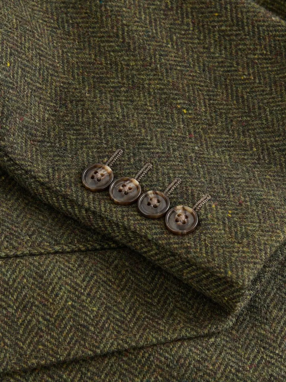 Next Slim Fit Herringbone Wool Blend Suit Jacket Green Discount