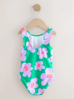Next Swimsuit (3mths-7yrs) Green Stampy Floral