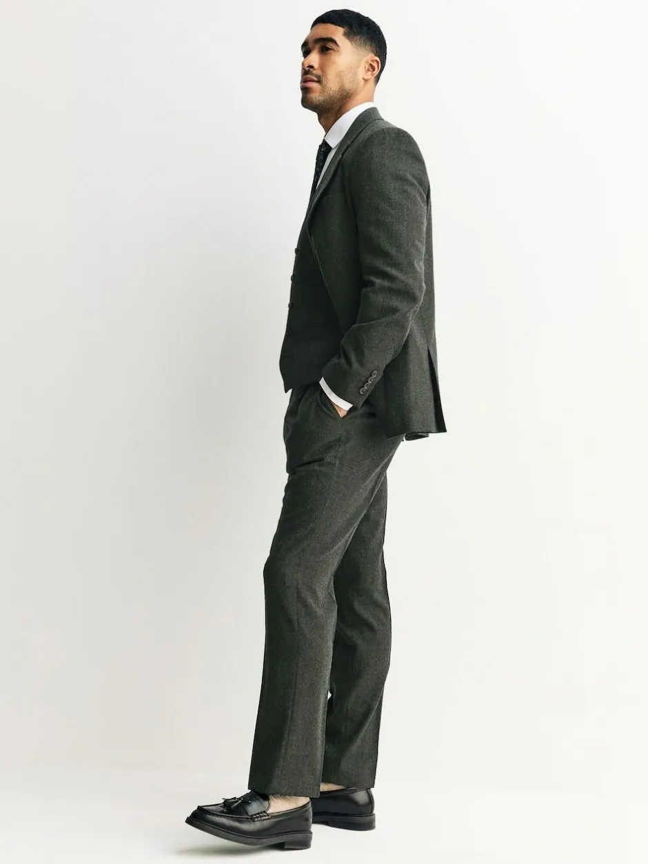 Next Tailored Fit Merino Wool Blend Suit Jacket Green Outlet