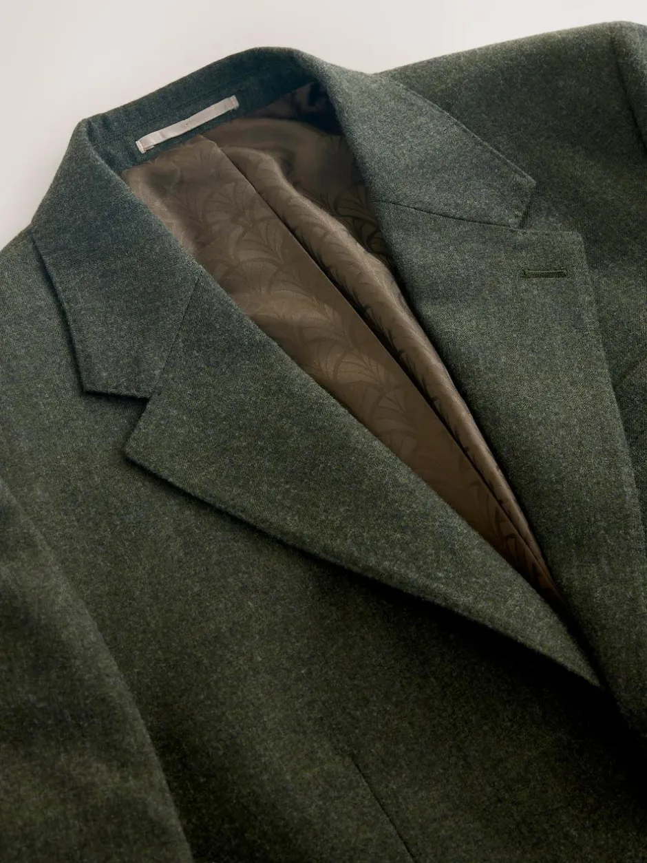 Next Tailored Fit Merino Wool Blend Suit Jacket Green Outlet