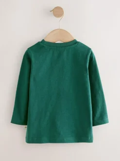 Next Green Transport Long Sleeve Appliqué T-Shirt (3mths-7yrs)