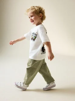 Next Barrel Pull On Trousers (3mths-7yrs) (3mths-7yrs) Green/Blue Mini Harlequin Sale