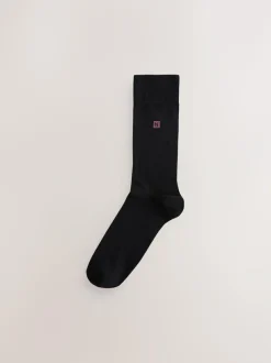 Next 5 Pack Embroidered Lasting Fresh Socks Green/Blue/Red Logo Best