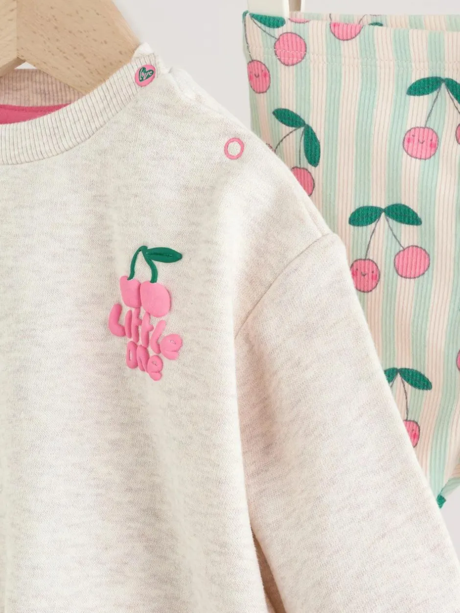 Next Baby Sweatshirt and Leggings 2 Piece Set (0mths-2yrs) Green/Ecru Outlet