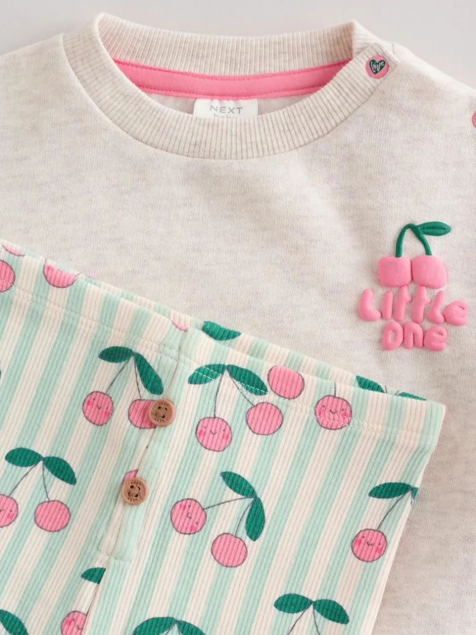 Next Baby Sweatshirt and Leggings 2 Piece Set (0mths-2yrs) Green/Ecru Outlet