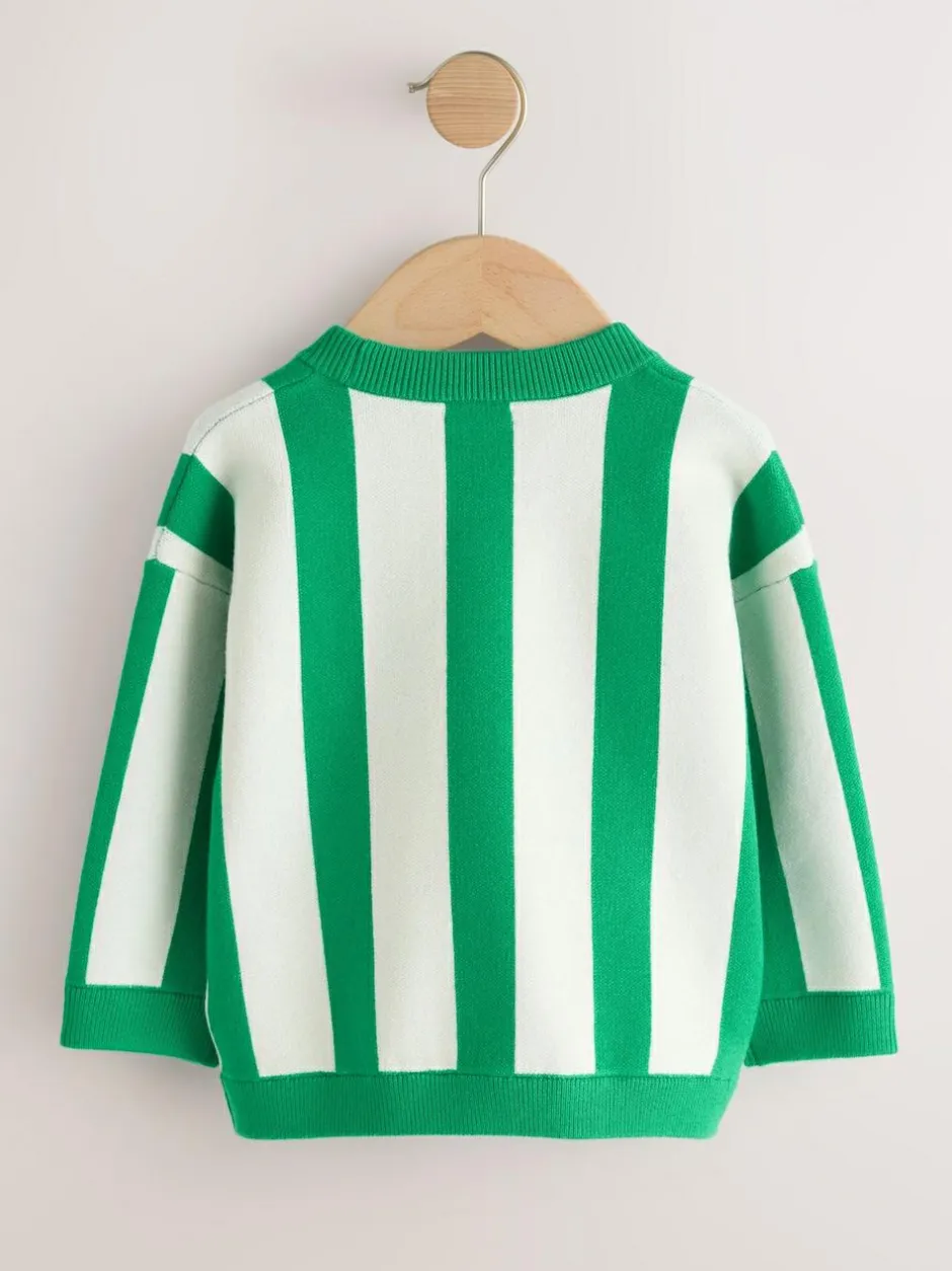 Next Green/Ecru Pretzel Knitted Crew Neck Jumper (3mths-7yrs) Online