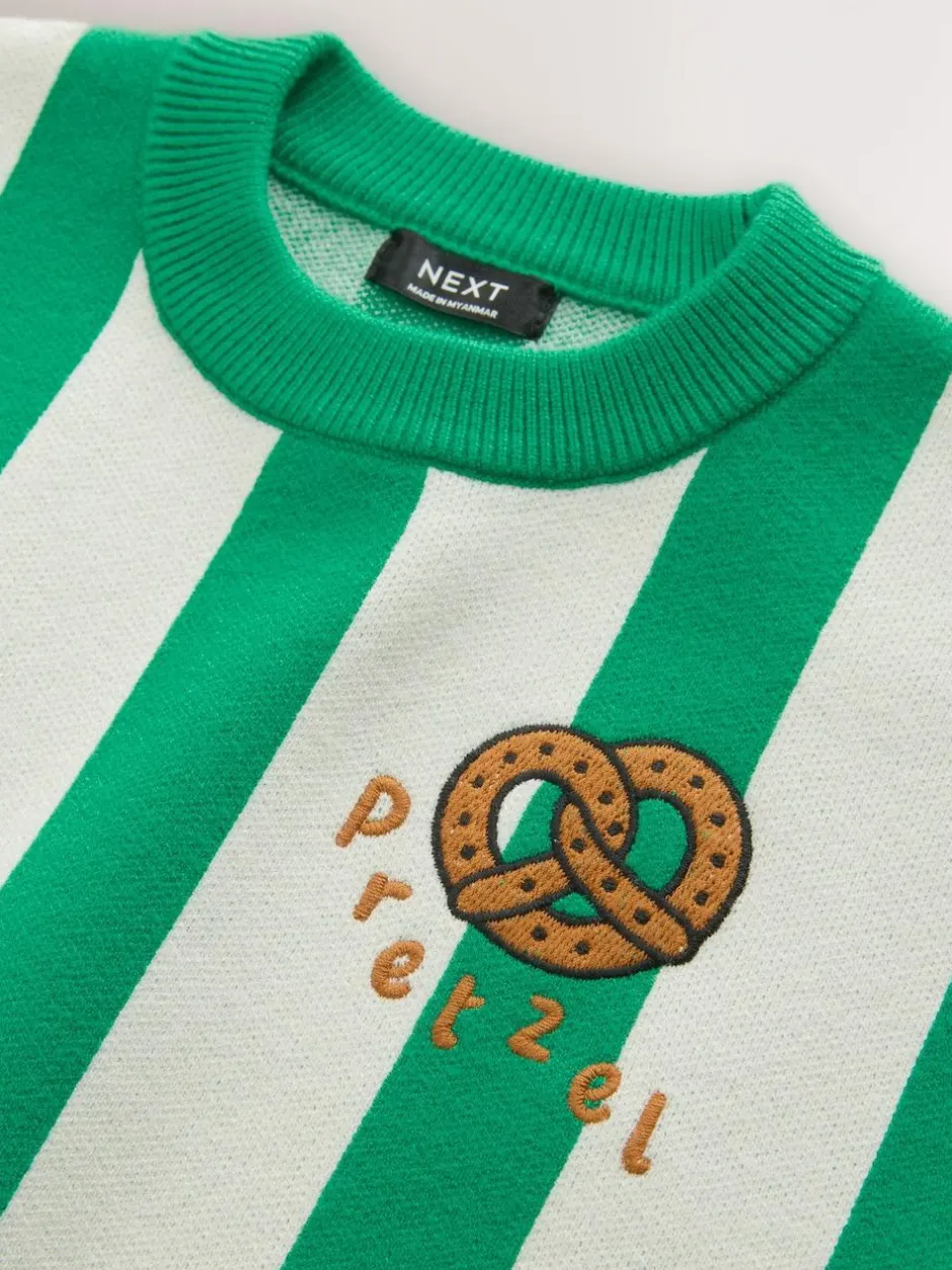 Next Green/Ecru Pretzel Knitted Crew Neck Jumper (3mths-7yrs) Online