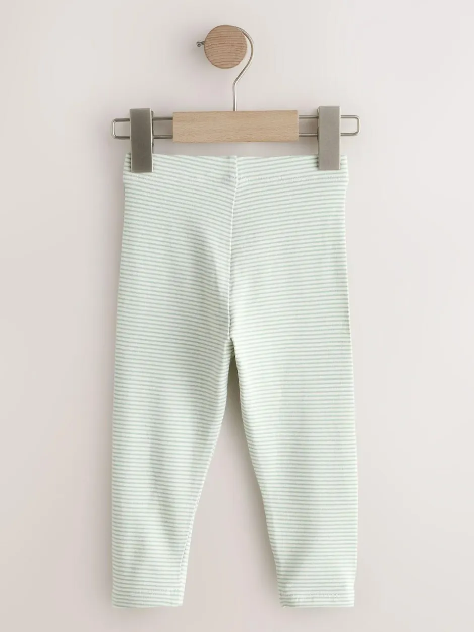 Next Green/Ecru Stripe Bee Embellished Leggings (3mths-7yrs) Discount