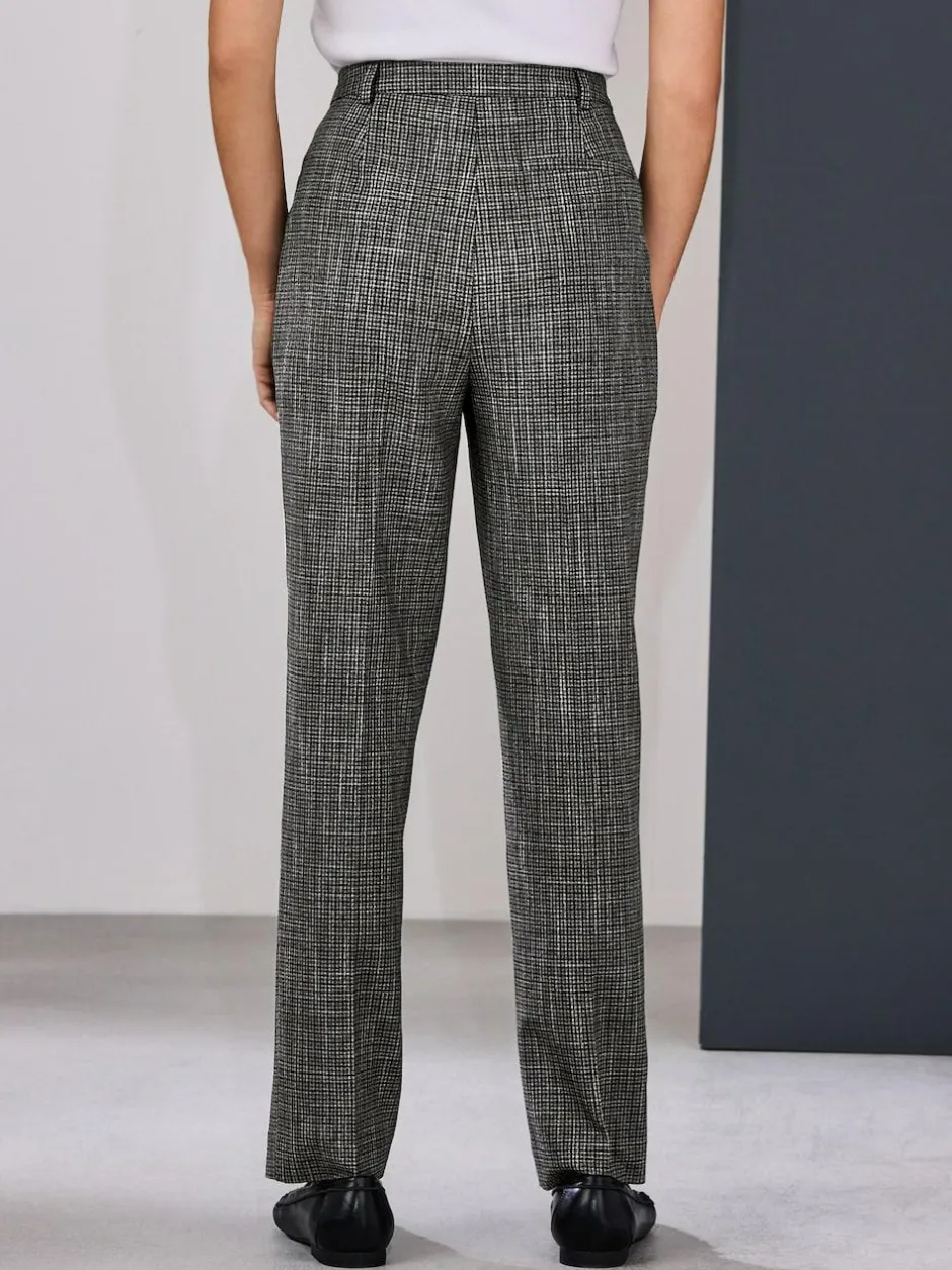 Next Green/Grey Check Slim Trousers