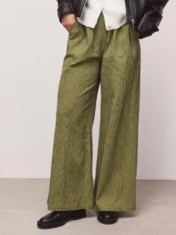 Next Gingham Wide Leg Trousers Green/Navy Blue Best