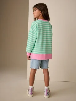 Next Sweatshirt (3-16yrs) Green/Pink New