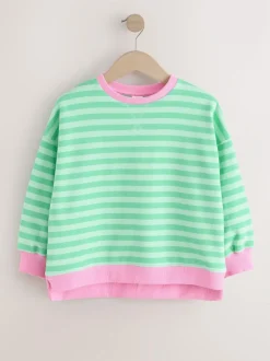 Next Sweatshirt (3-16yrs) Green/Pink New