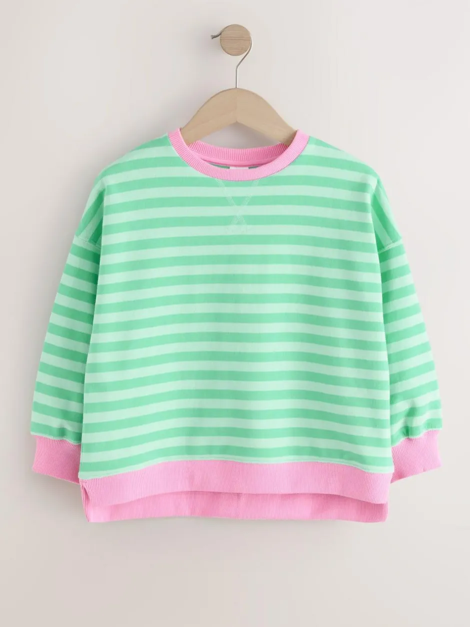 Next Sweatshirt (3-16yrs) Green/Pink New