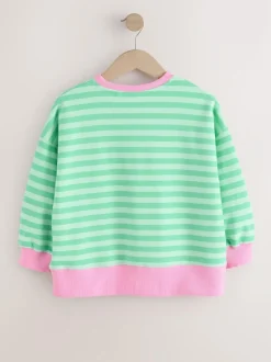 Next Sweatshirt (3-16yrs) Green/Pink New