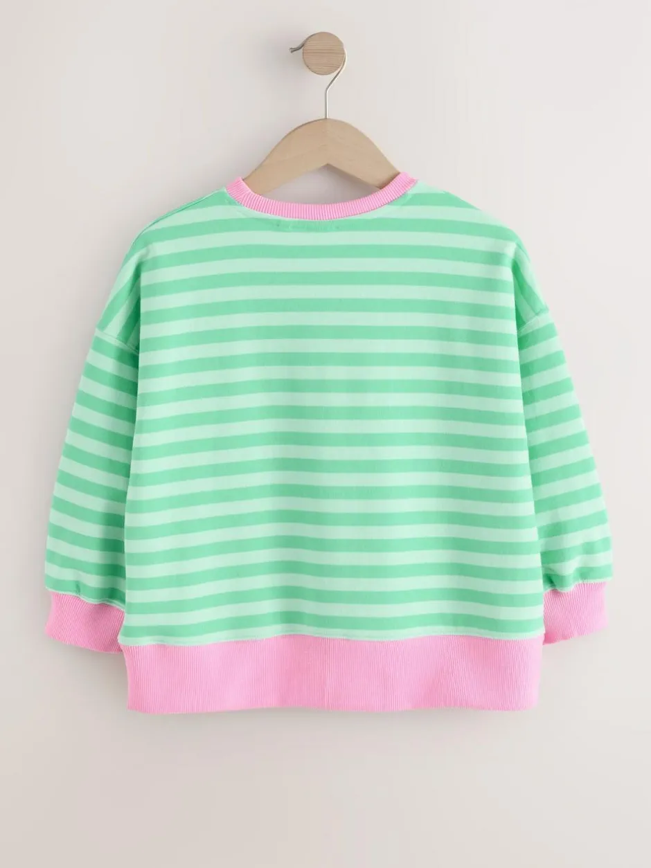 Next Sweatshirt (3-16yrs) Green/Pink New