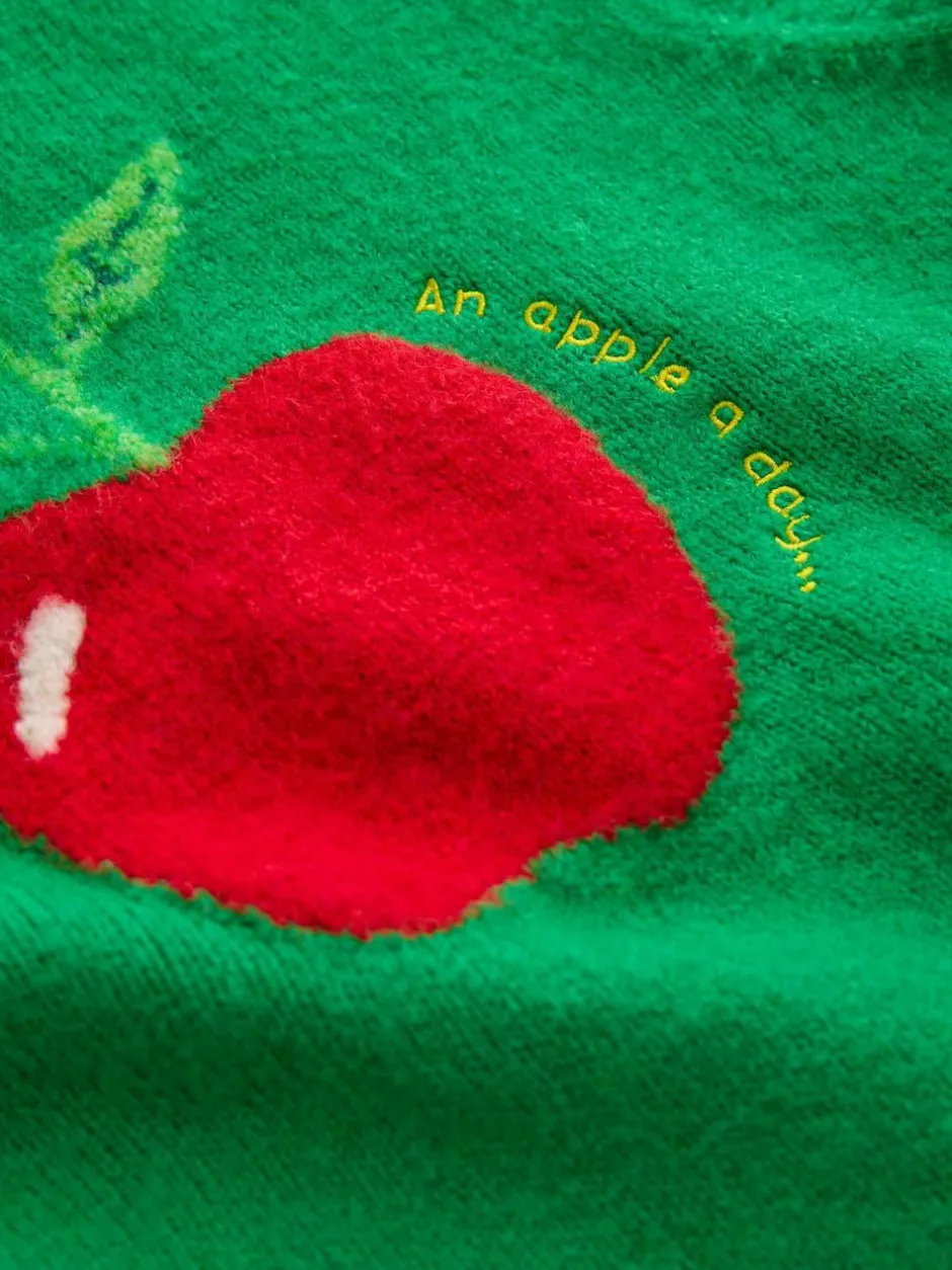 Next Green/Red Apple Graphic Sleeveless Knitted Tank With Wool Best