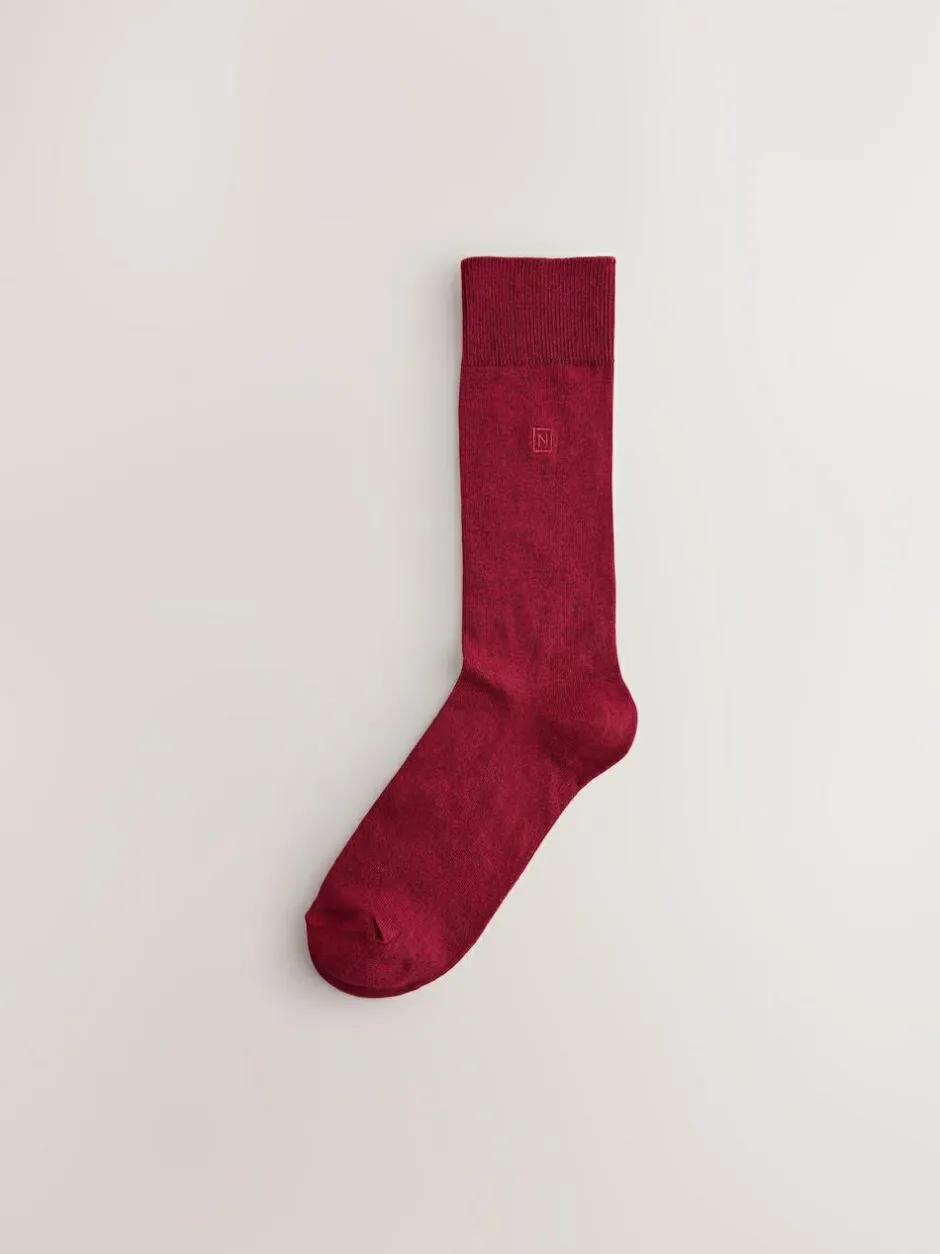 Next 8 Pack Embroidered Lasting Fresh Socks Green/Red/Blue Discount
