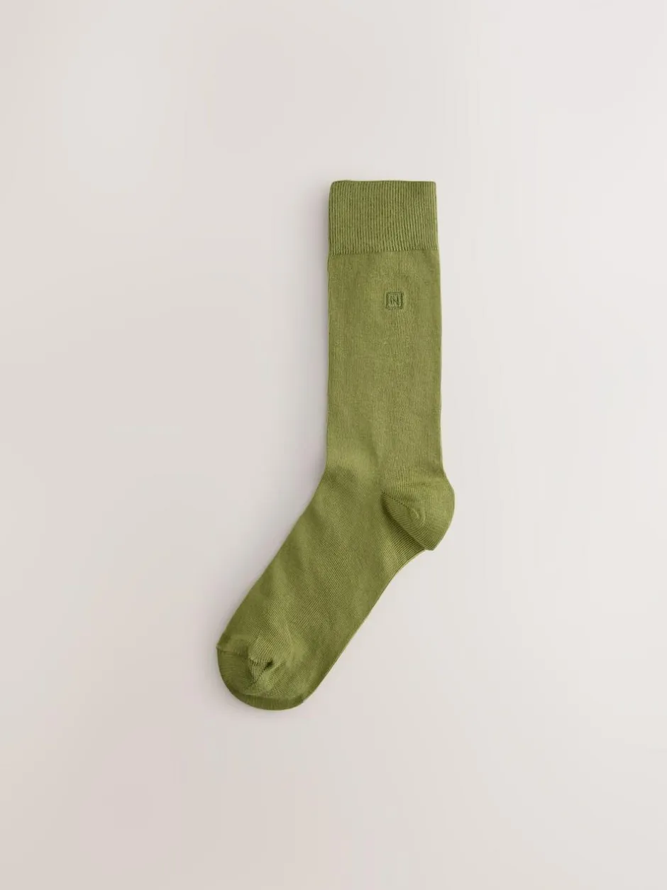 Next 8 Pack Embroidered Lasting Fresh Socks Green/Red/Blue Discount