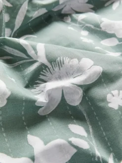 Next Reversible Duvet Duvet Cover and Pillowcase Set Green/White Floral Online