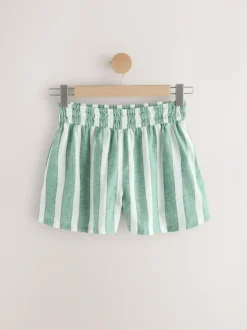 Next Green/White Summer Shorts With Linen Online