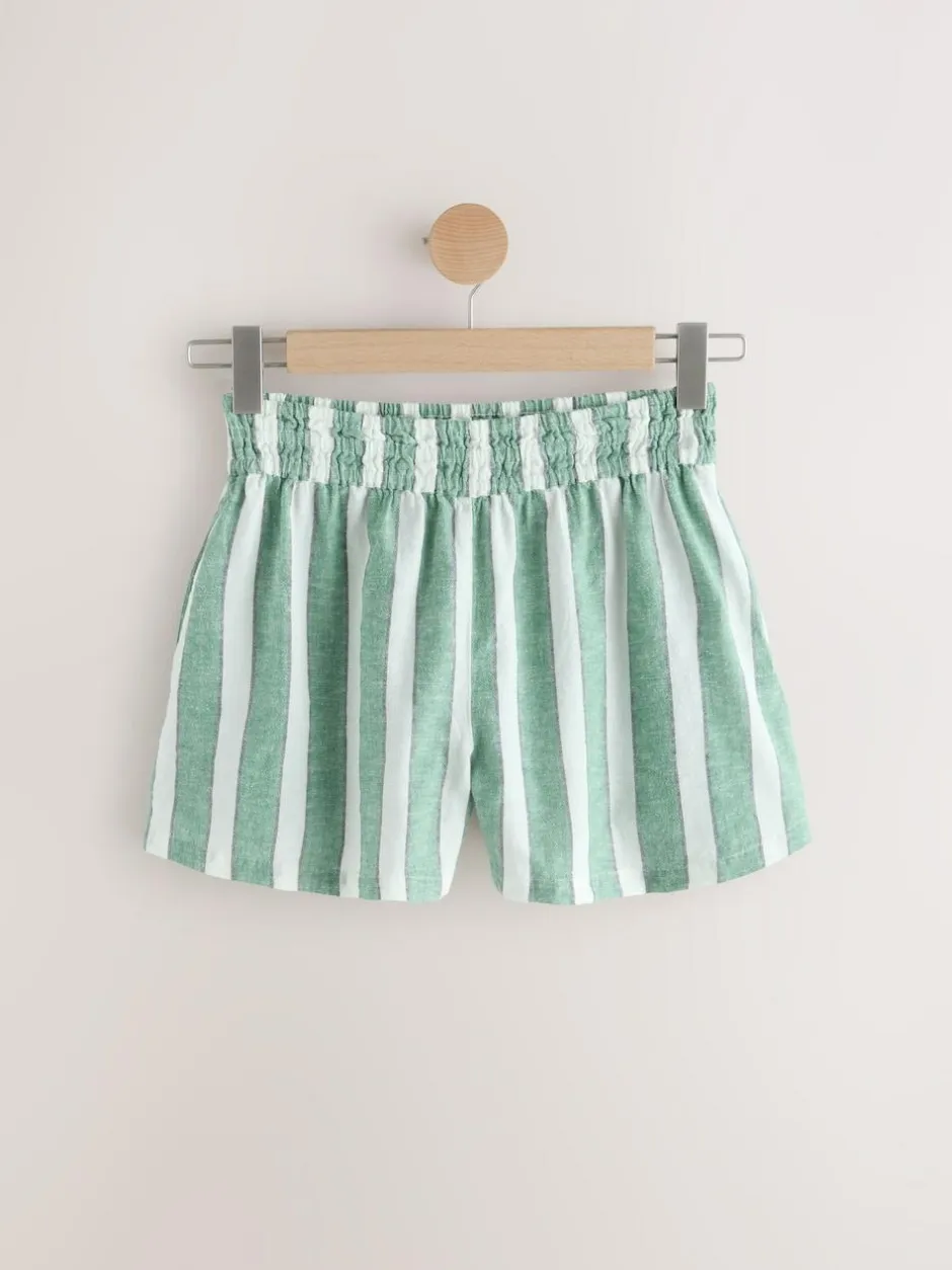 Next Green/White Summer Shorts With Linen Online