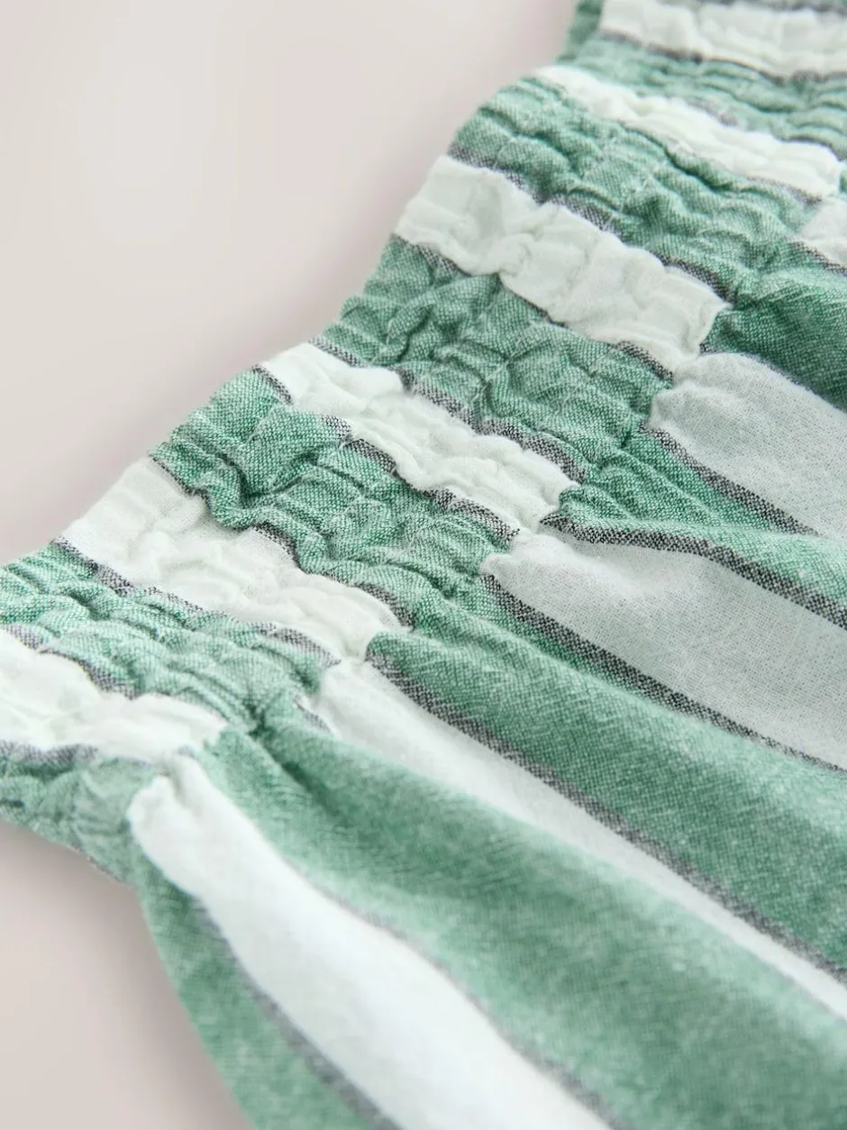 Next Green/White Summer Shorts With Linen Online