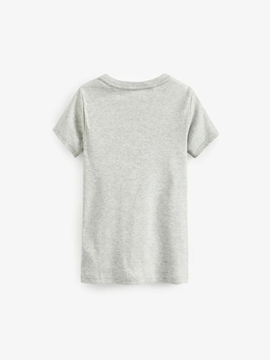 Next 100% Cotton Short Sleeve Vests 3 Pack (1.5-16yrs) Grey Clearance