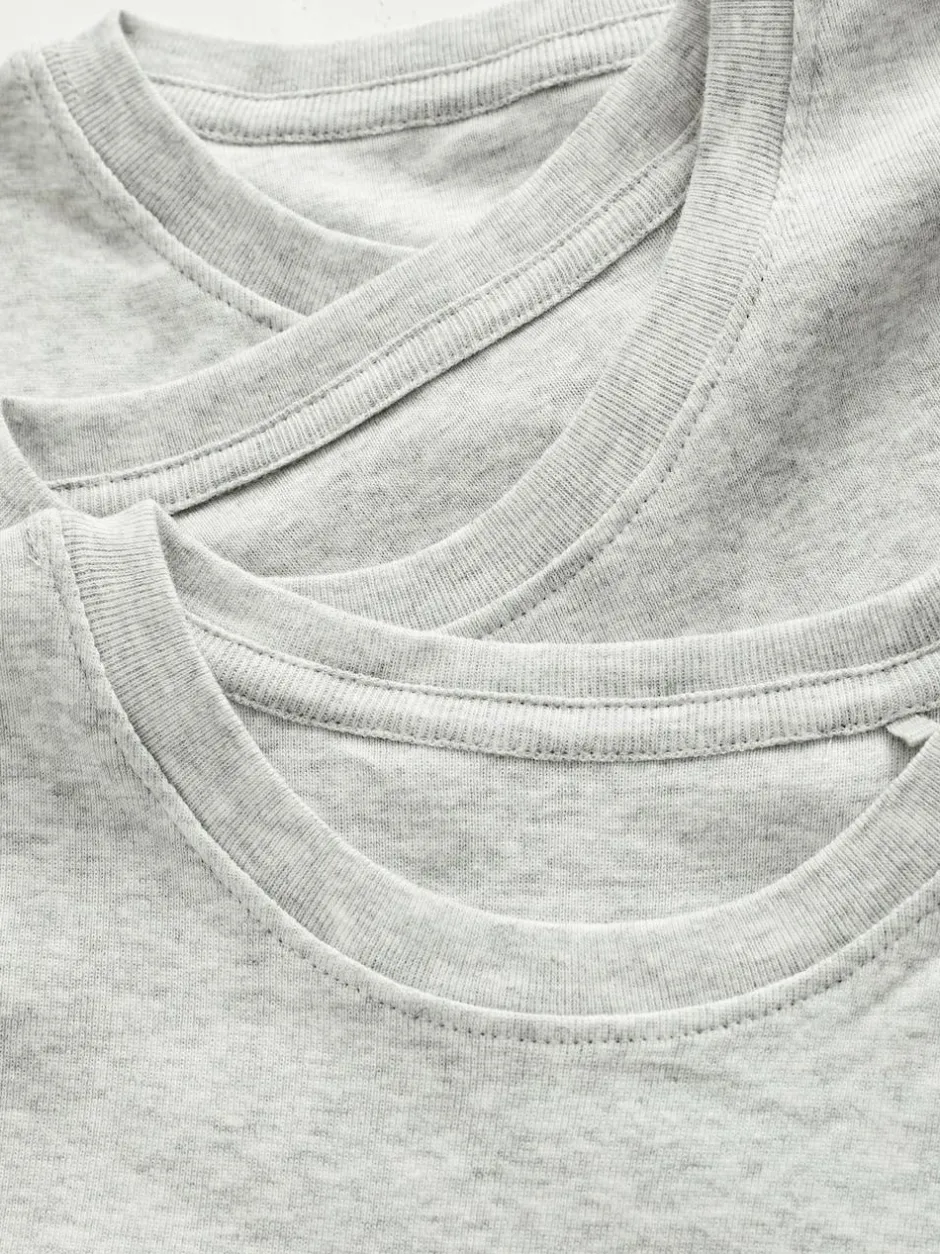 Next 100% Cotton Short Sleeve Vests 3 Pack (1.5-16yrs) Grey Clearance