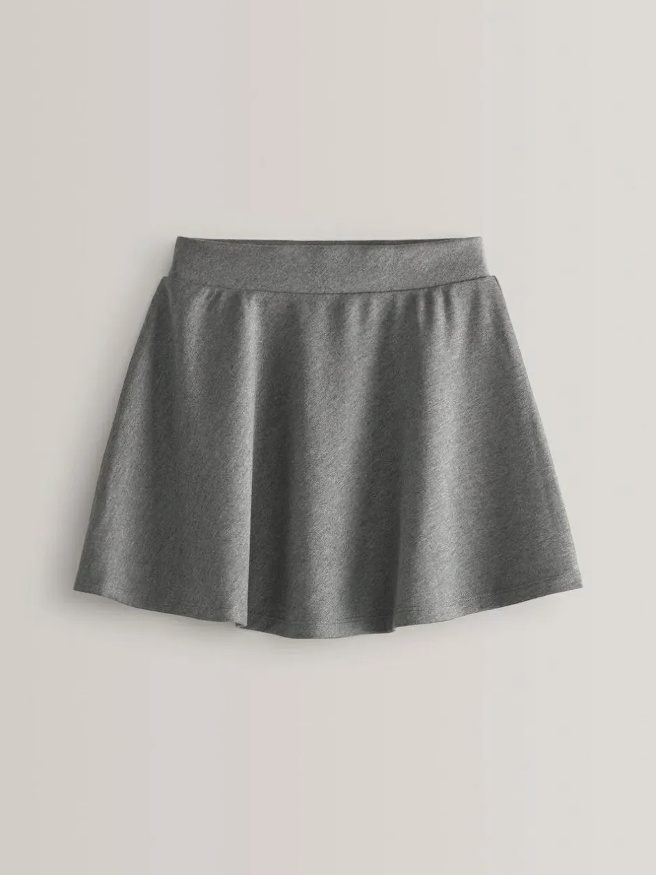 Next 2 Pack Pull-On Jersey Stretch School Skater Skirts (3-17yrs) Grey Outlet