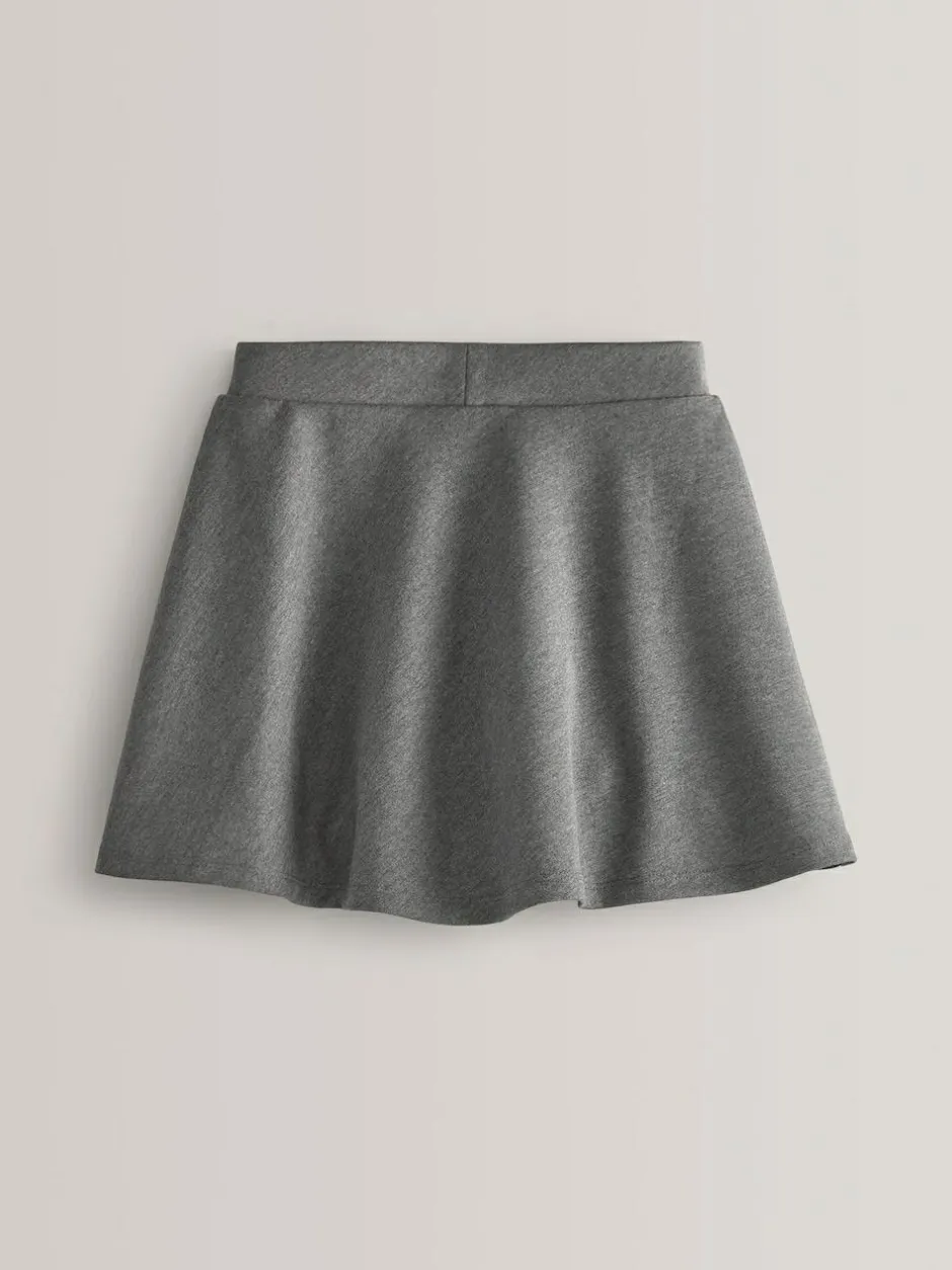 Next 2 Pack Pull-On Jersey Stretch School Skater Skirts (3-17yrs) Grey Outlet