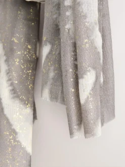 Next Grey Abstract Foil Lightweight Scarf Hot