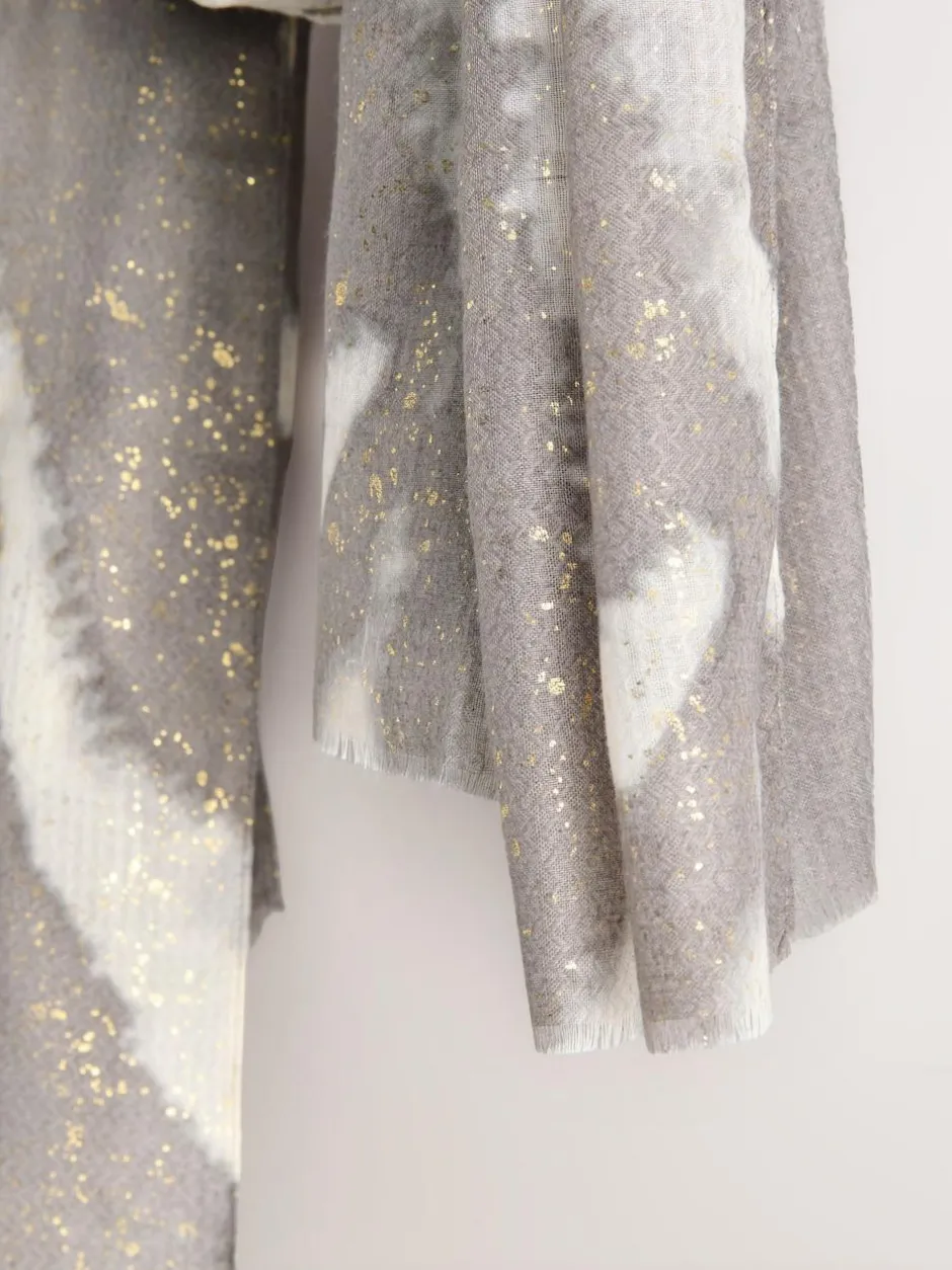 Next Grey Abstract Foil Lightweight Scarf Hot