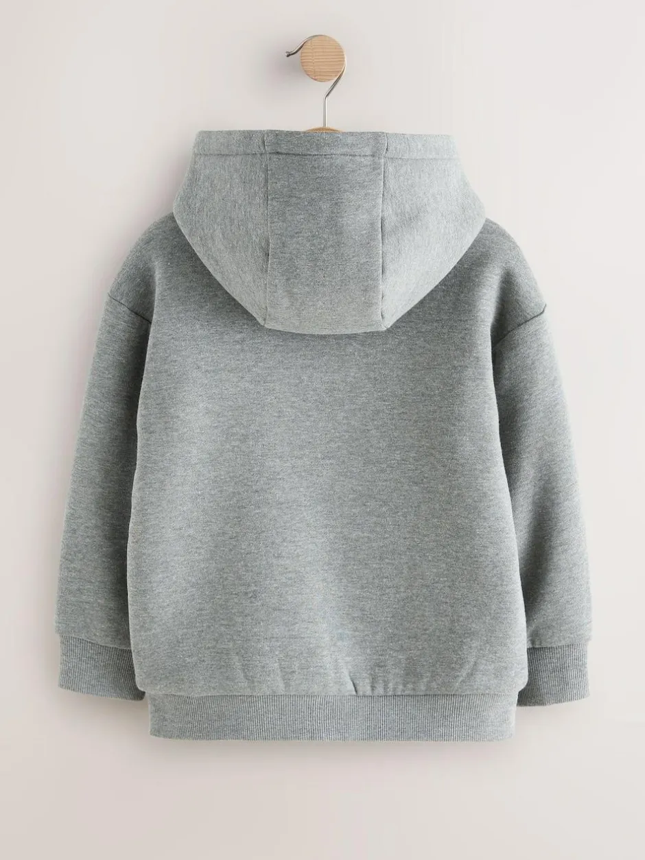 Next Borg Fleece Zip Through Hoodie (3-16yrs) Grey Sale