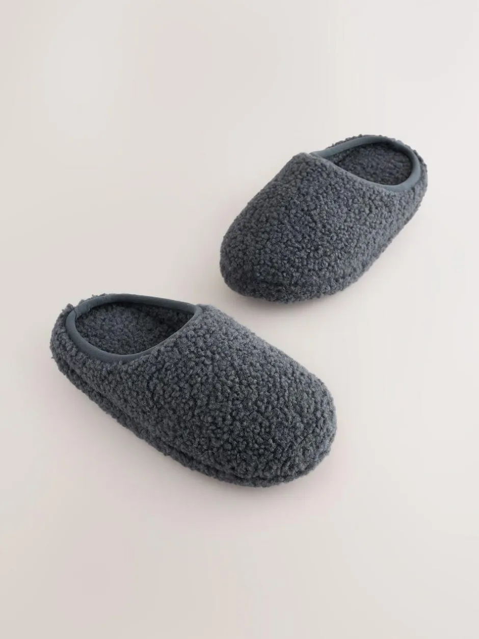 Next Grey Borg Warm Lined Slipper Mules Discount