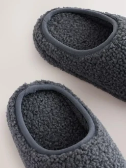 Next Grey Borg Warm Lined Slipper Mules Discount
