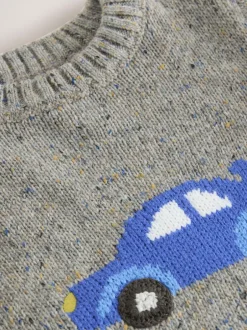 Next Grey Car Knitted Jumper (3mths-7yrs) Sale