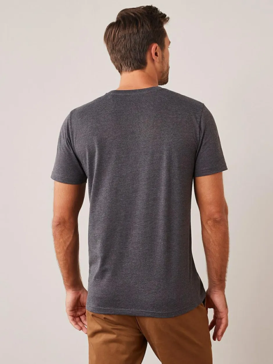Next Grey Charcoal Marl Regular Fit Essential Crew Neck Cotton T-Shirt Online