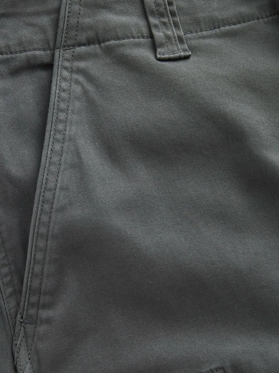 Next Grey Charcoal Straight Fit Cotton Stretch Cargo Trousers Sale