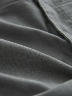 Next Grey Charcoal Straight Fit Cotton Stretch Cargo Trousers Sale