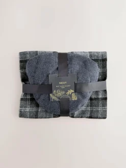 Next Grey Check Flat Cap And Scarf Set Hot