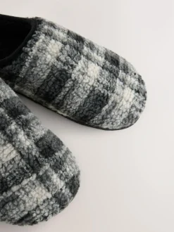 Next Check Mule Slippers Grey Best