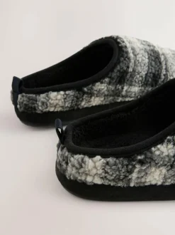 Next Check Mule Slippers Grey Best