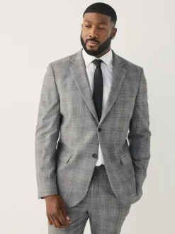 Next Grey Check Muscle Fit Motionflex Stretch Suit Jacket Best